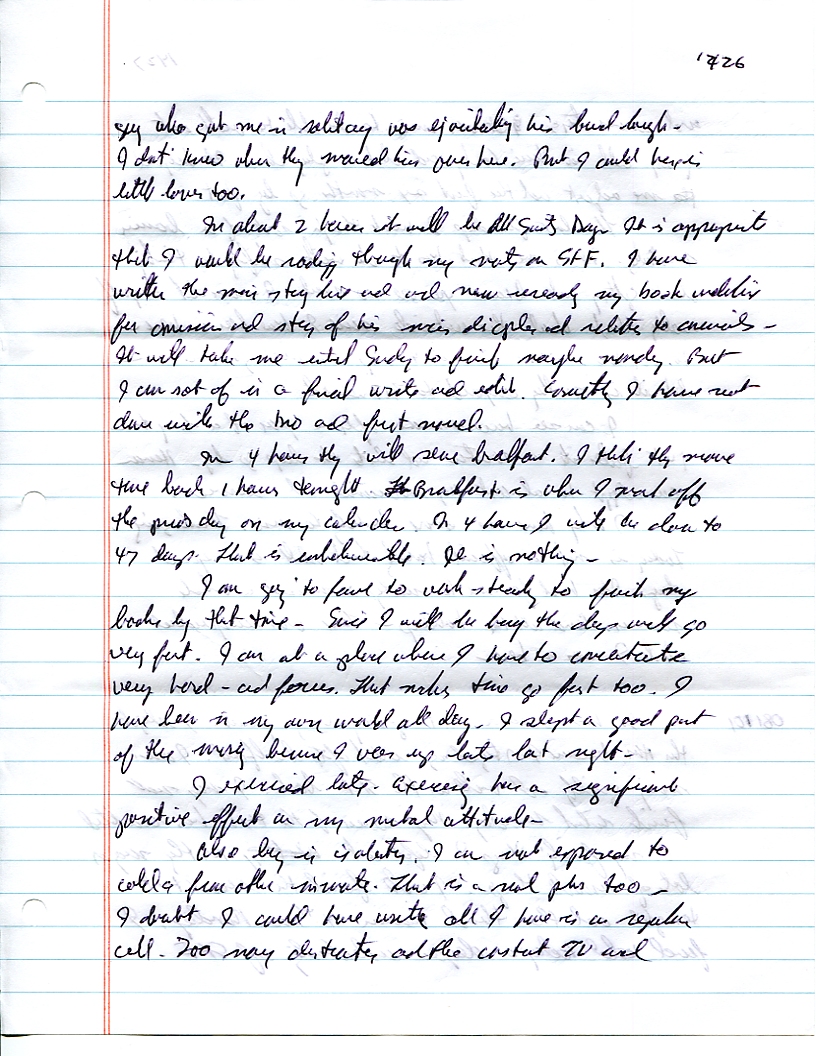 Dr John WorldPeace 2008 Prison Journal